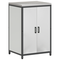 vidaXL Kitchen Storage Set with Shelf with Storage with Door Adjustable 2 pcs Sliver 150 x 50 x 92 cm