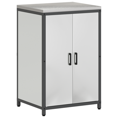 vidaXL Kitchen Storage Set with Shelf with Storage with Door Adjustable 2 pcs Sliver 150 x 50 x 92 cm