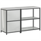 vidaXL Kitchen Storage Set with Shelf with Storage with Door Adjustable 2 pcs Sliver 150 x 50 x 92 cm
