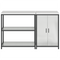vidaXL Kitchen Storage Set with Shelf with Storage with Door Adjustable 2 pcs Sliver 150 x 50 x 92 cm