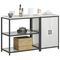 vidaXL Kitchen Storage Set with Shelf with Storage with Door Adjustable 2 pcs Sliver 150 x 50 x 92 cm