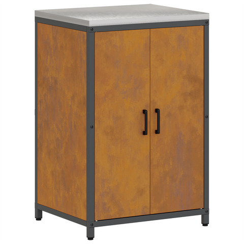 vidaXL Kitchen Storage Set with Shelf with Storage with Door Adjustable 2 pcs Rusty 150 x 50 x 92 cm