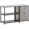 vidaXL Kitchen Storage Set with Shelf with Storage with Door Adjustable 2 pcs Rusty 150 x 50 x 92 cm