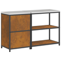 vidaXL Kitchen Storage Set with Shelf with Storage with Door Adjustable 2 pcs Rusty 150 x 50 x 92 cm