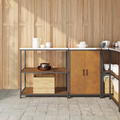 vidaXL Kitchen Storage Set with Shelf with Storage with Door Adjustable 2 pcs Rusty 150 x 50 x 92 cm