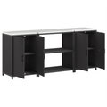 vidaXL Kitchen Storage Set with Shelf with Storage with Door 3 pcs Black 210 x 50 x 92 cm
