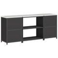 vidaXL Kitchen Storage Set with Shelf with Storage with Door 3 pcs Black 210 x 50 x 92 cm