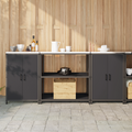 vidaXL Kitchen Storage Set with Shelf with Storage with Door 3 pcs Black 210 x 50 x 92 cm