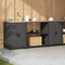 vidaXL Kitchen Storage Set with Shelf with Storage with Door 3 pcs Black 210 x 50 x 92 cm