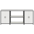 vidaXL Kitchen Storage Set with Shelf with Storage with Door 3 pcs White 210 x 50 x 92 cm