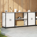 vidaXL Kitchen Storage Set with Shelf with Storage with Door 3 pcs White 210 x 50 x 92 cm