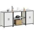 vidaXL Kitchen Storage Set with Shelf with Storage with Door 3 pcs White 210 x 50 x 92 cm