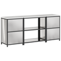 vidaXL Kitchen Storage Set with Shelf with Storage with Door 3 pcs Sliver 210 x 50 x 92 cm