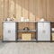 vidaXL Kitchen Storage Set with Shelf with Storage with Door 3 pcs Sliver 210 x 50 x 92 cm
