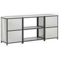vidaXL Kitchen Storage Set with Shelf with Storage with Door 3 pcs Sliver 210 x 50 x 92 cm