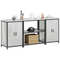 vidaXL Kitchen Storage Set with Shelf with Storage with Door 3 pcs Sliver 210 x 50 x 92 cm