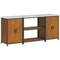 vidaXL Kitchen Storage Set with Shelf with Storage with Door 3 pcs Rusty 210 x 50 x 92 cm