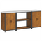 vidaXL Kitchen Storage Set with Shelf with Storage with Door 3 pcs Rusty 210 x 50 x 92 cm