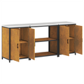 vidaXL Kitchen Storage Set with Shelf with Storage with Door 3 pcs Rusty 210 x 50 x 92 cm