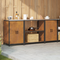 vidaXL Kitchen Storage Set with Shelf with Storage with Door 3 pcs Rusty 210 x 50 x 92 cm