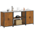 vidaXL Kitchen Storage Set with Shelf with Storage with Door 3 pcs Rusty 210 x 50 x 92 cm
