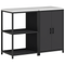 vidaXL Kitchen Storage Set with Shelf with Storage with Door Adjustable 2 pcs Black Cold-rolled steel