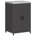 vidaXL Kitchen Storage Set with Shelf with Storage with Door Adjustable 2 pcs Black Cold-rolled steel