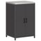 vidaXL Kitchen Storage Set with Shelf with Storage with Door Adjustable 2 pcs Black Cold-rolled steel