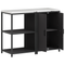 vidaXL Kitchen Storage Set with Shelf with Storage with Door Adjustable 2 pcs Black Cold-rolled steel