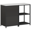 vidaXL Kitchen Storage Set with Shelf with Storage with Door Adjustable 2 pcs Black Cold-rolled steel