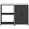 vidaXL Kitchen Storage Set with Shelf with Storage with Door Adjustable 2 pcs Black Cold-rolled steel