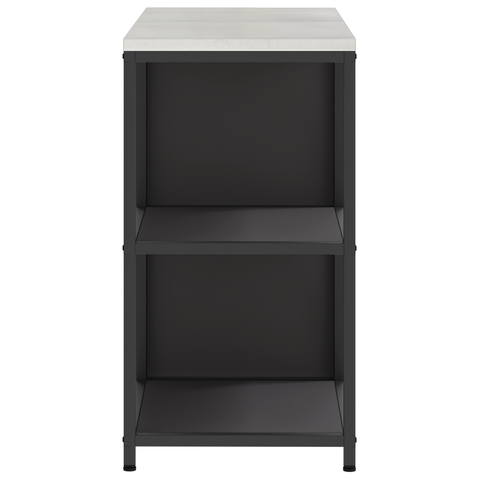 vidaXL Kitchen Storage Set with Shelf with Storage with Door Adjustable 2 pcs Black Cold-rolled steel
