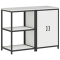 vidaXL Kitchen Storage Set with Shelf with Storage with Door Adjustable 2 pcs White Cold-rolled steel