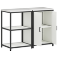 vidaXL Kitchen Storage Set with Shelf with Storage with Door Adjustable 2 pcs White Cold-rolled steel