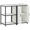 vidaXL Kitchen Storage Set with Shelf with Storage with Door Adjustable 2 pcs White Cold-rolled steel