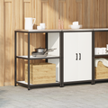 vidaXL Kitchen Storage Set with Shelf with Storage with Door Adjustable 2 pcs White Cold-rolled steel