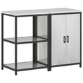 vidaXL Kitchen Storage Set with Shelf with Storage with Door Adjustable 2 pcs Sliver Stainless steel