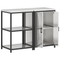 vidaXL Kitchen Storage Set with Shelf with Storage with Door Adjustable 2 pcs Sliver Stainless steel