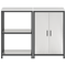 vidaXL Kitchen Storage Set with Shelf with Storage with Door Adjustable 2 pcs Sliver Stainless steel