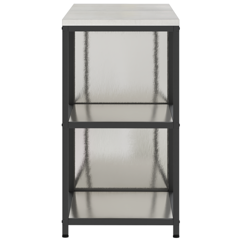 vidaXL Kitchen Storage Set with Shelf with Storage with Door Adjustable 2 pcs Sliver Stainless steel