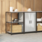 vidaXL Kitchen Storage Set with Shelf with Storage with Door Adjustable 2 pcs Sliver Stainless steel