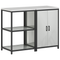 vidaXL Kitchen Storage Set with Shelf with Storage with Door Adjustable 2 pcs Sliver Galvanised steel