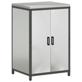vidaXL Kitchen Storage Set with Shelf with Storage with Door Adjustable 2 pcs Sliver Galvanised steel