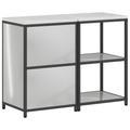 vidaXL Kitchen Storage Set with Shelf with Storage with Door Adjustable 2 pcs Sliver Galvanised steel