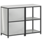 vidaXL Kitchen Storage Set with Shelf with Storage with Door Adjustable 2 pcs Sliver Galvanised steel