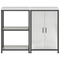 vidaXL Kitchen Storage Set with Shelf with Storage with Door Adjustable 2 pcs Sliver Galvanised steel