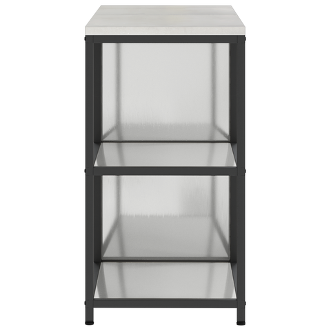 vidaXL Kitchen Storage Set with Shelf with Storage with Door Adjustable 2 pcs Sliver Galvanised steel