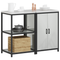 vidaXL Kitchen Storage Set with Shelf with Storage with Door Adjustable 2 pcs Sliver Galvanised steel