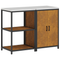 vidaXL Kitchen Storage Set with Shelf with Storage with Door Adjustable 2 pcs Rusty Weathering steel