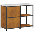 vidaXL Kitchen Storage Set with Shelf with Storage with Door Adjustable 2 pcs Rusty Weathering steel